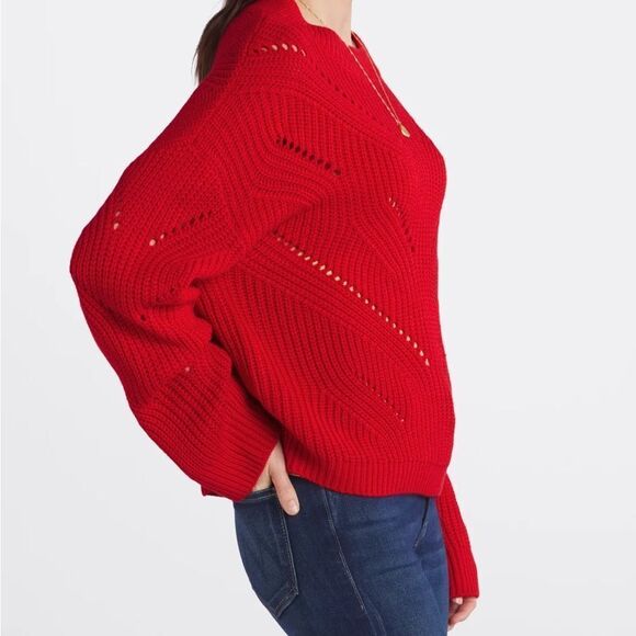 STITCHES&STRIPES
Coquetta Pointelle Sweater red size‎ M NWT - Picture 3 of 6